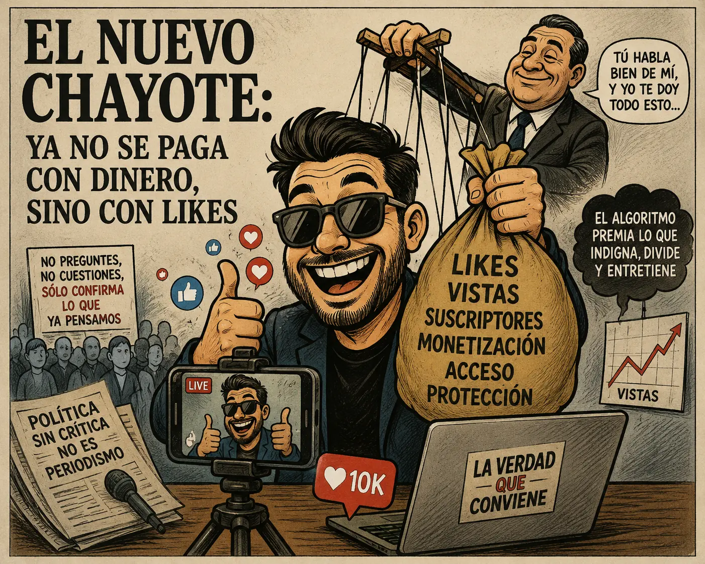 El nuevo chayote: ya no se paga con dinero, sino con likes